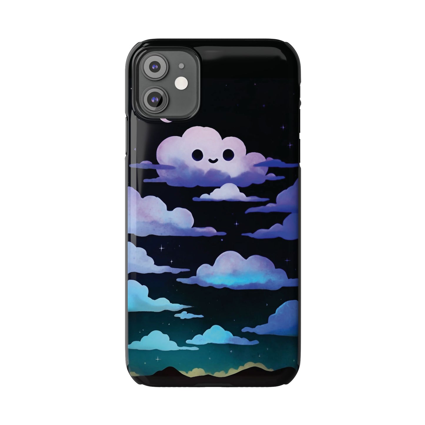 Happy Night Clouds iPhone Case