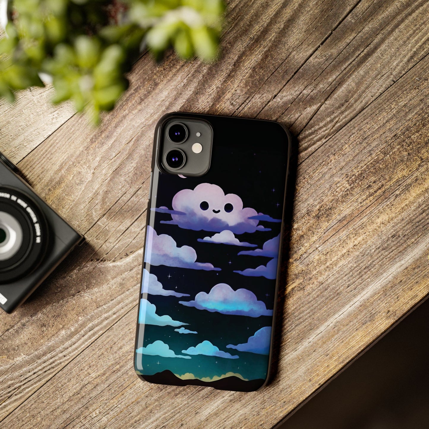 Happy Night Clouds iPhone Case
