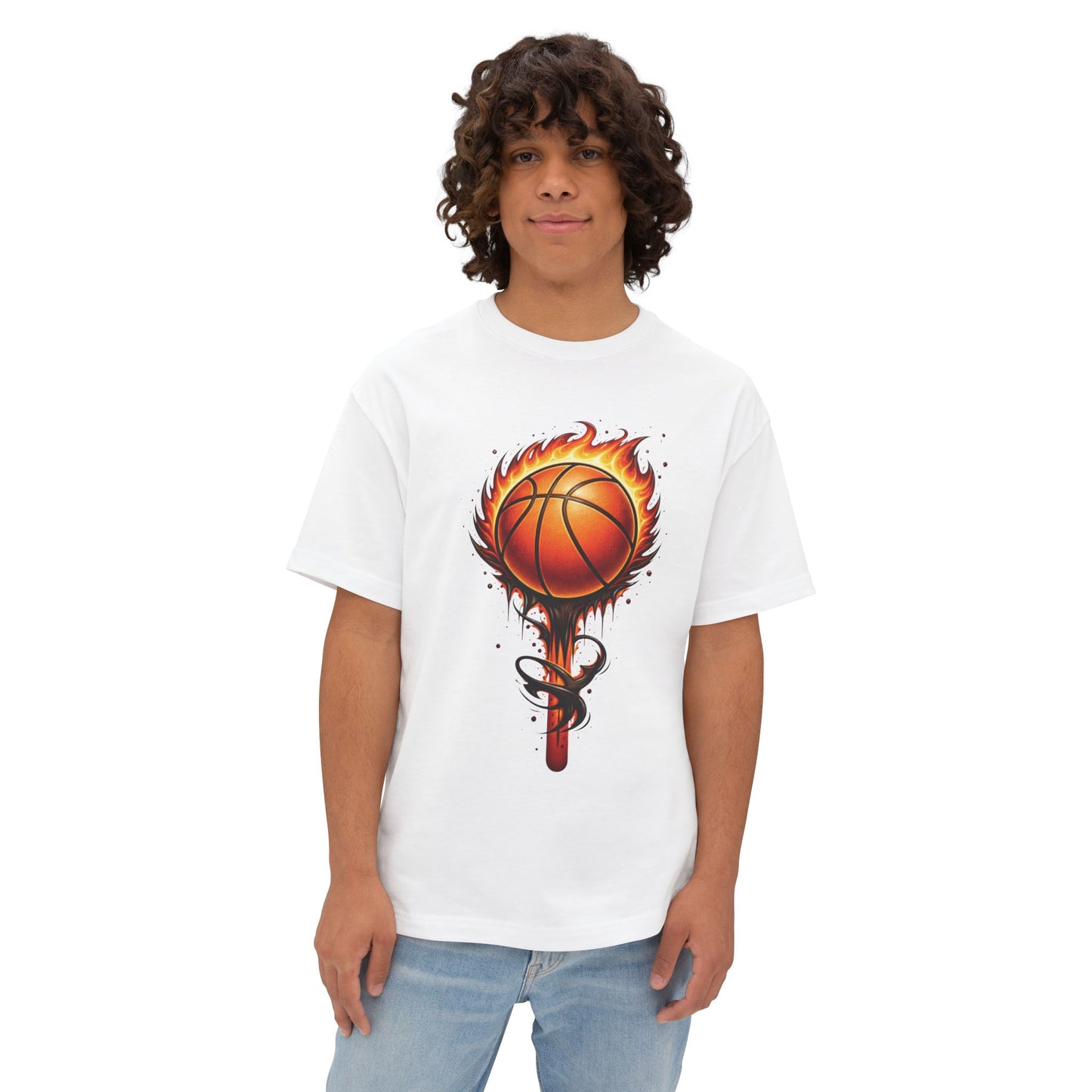 Flaming Basketball Tee