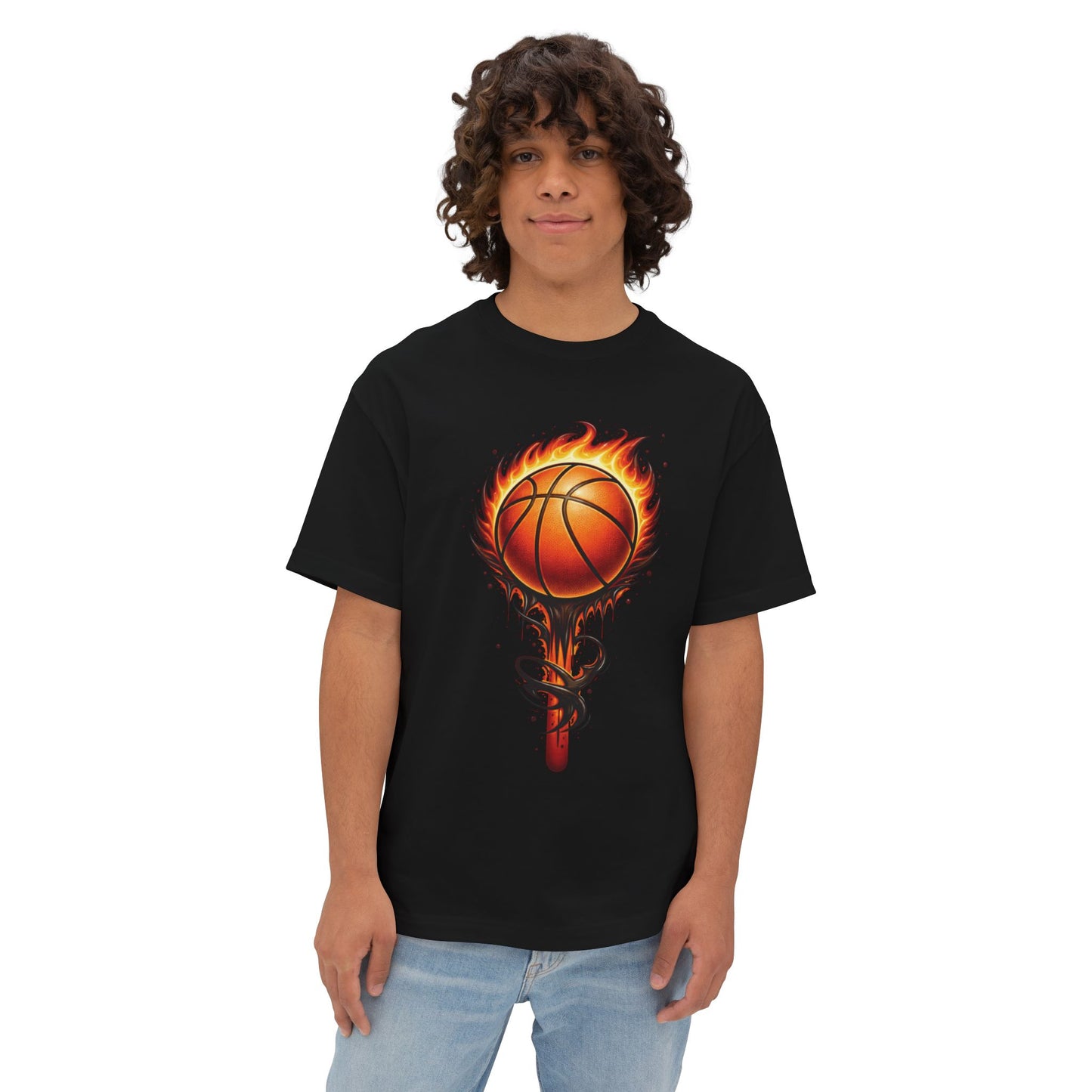Flaming Basketball Tee