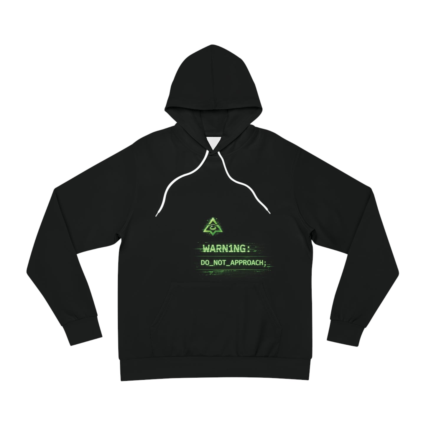 Neon Cyber Warning “DO_NOT_APPROACH” Graphic Hoodie