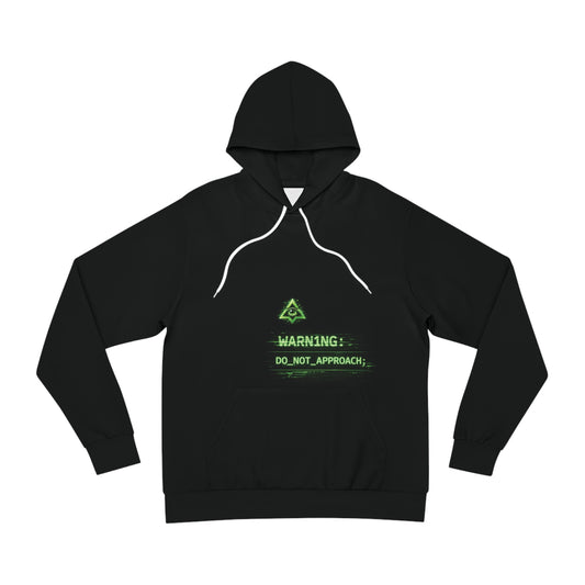 Neon Cyber Warning “DO_NOT_APPROACH” Graphic Hoodie